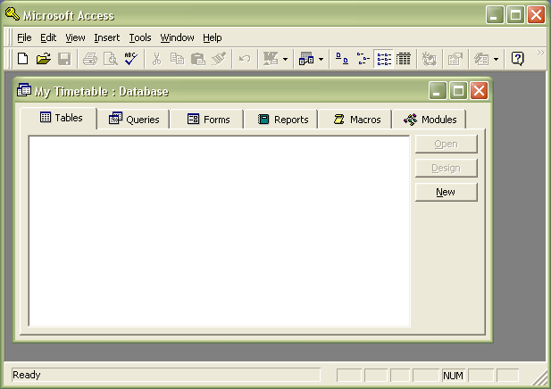 Access 97, showing the database window.